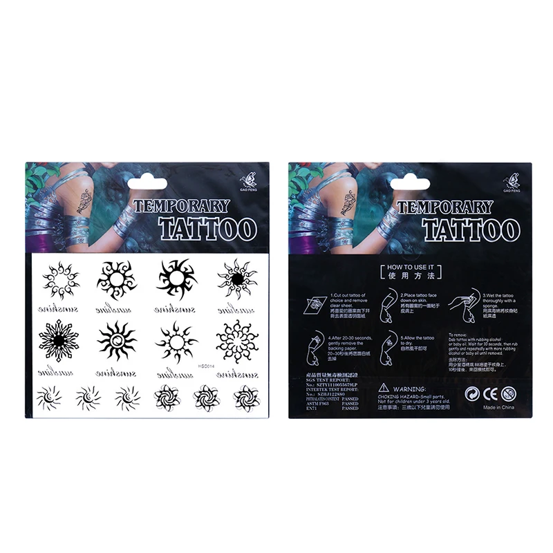 Модная обувь с цветочным узором и любые 5 шт./лот татуировки водонепроницаемый