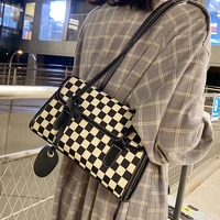womens bag 2021 new fashion one shoulder armpit bag checkerboard leopard pattern autumn and winter portable bag