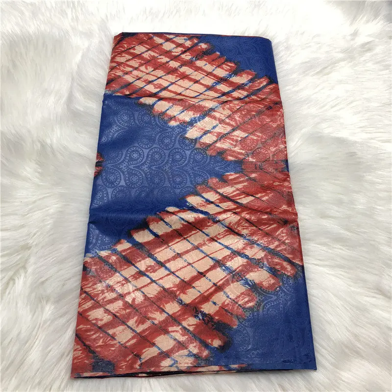 5 ярдов Высокое качество Африканский Базен riche ткань хлопок морская парча tissu africain