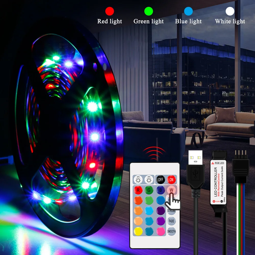 

Flexible Lighting Ribbon Tape Set RGB LED Strip Light for Room TV Backlight Luminous Energy Saving Lights Tape New