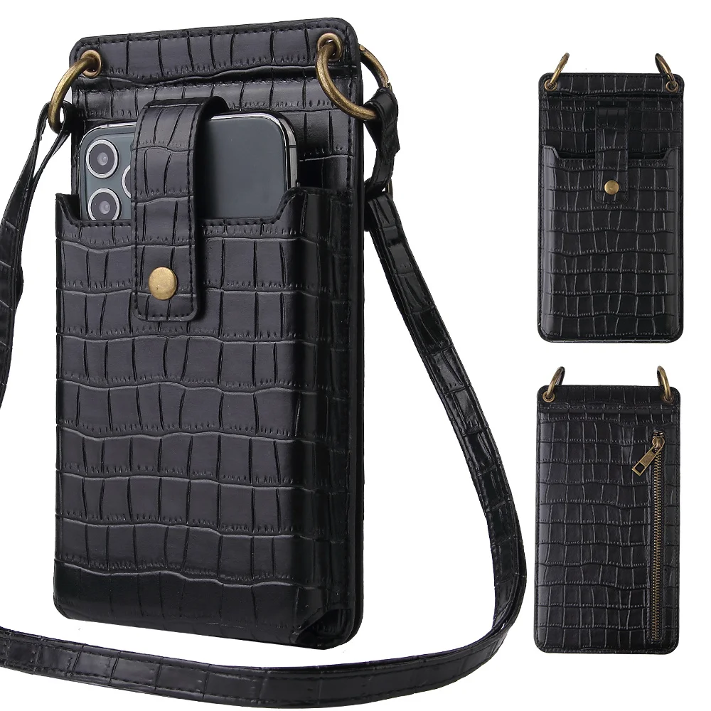 

Universal Crossbody Case For iPhone 13 12 mini 11 Pro max XR XS 8 7 6 Phone cover Portable Multifunction shoulder leather bag