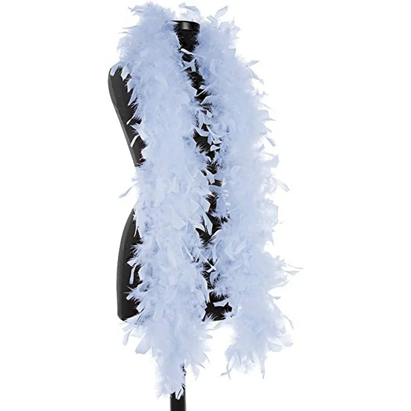 

2Meters Super Thicken 80Gram Chandelle Turkey Feathers Boa Trim Scarf/Mardi Gras Boas Dress Marabou Feathers for Crafts Plumas