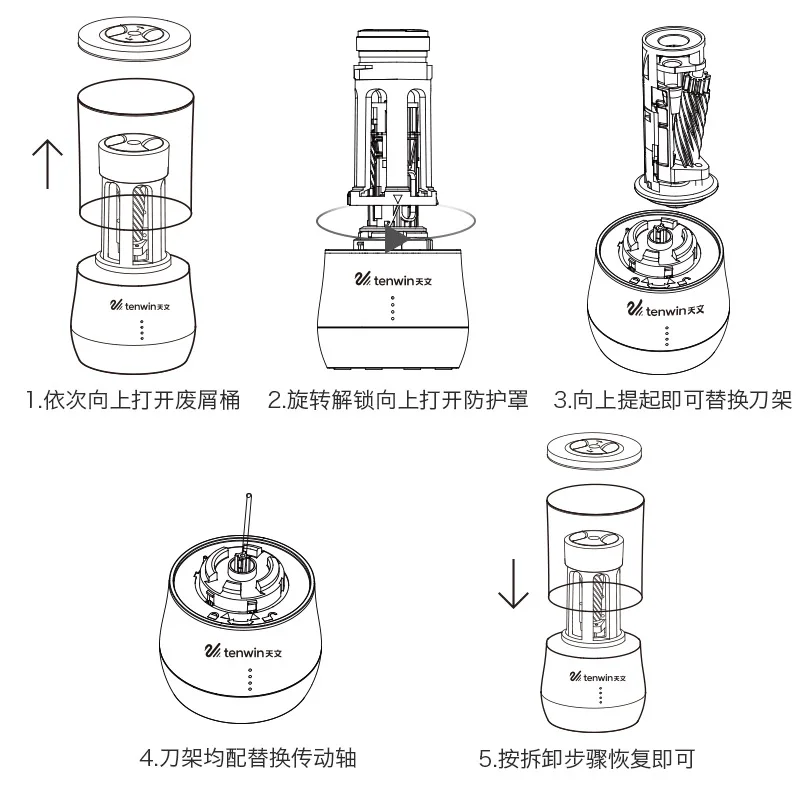 Десять WIN электрическая точилка для карандашей спиральное лезвие металлические
