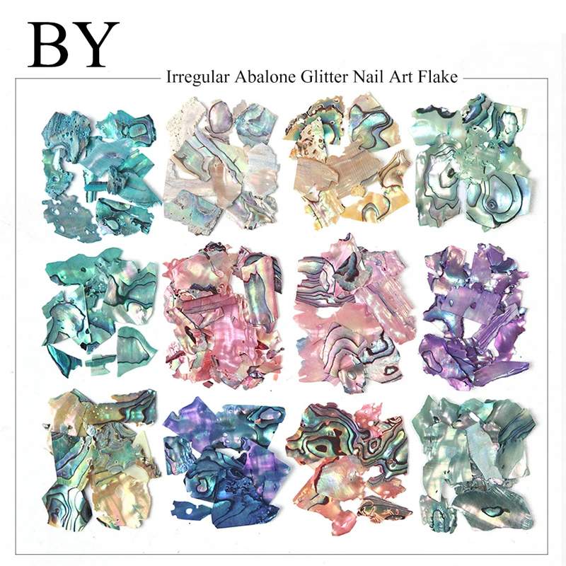 

Ракушки абалона для украшения ногтей неправильной формы, слайдер, блестящие жемчужные ювелирные изделия, Типсы для маникюра