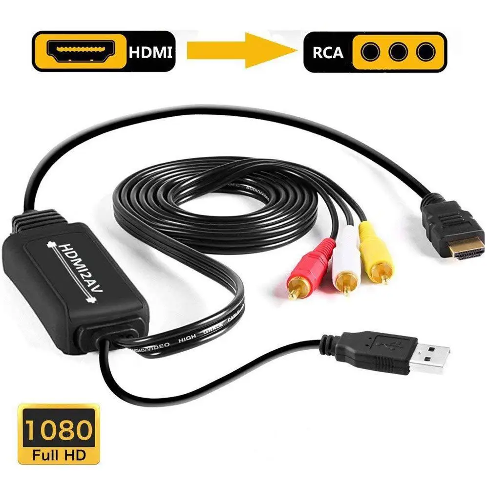 6.1ft 1080P HDTV HDMI к RCA кабель мужчин и 3RCA AV композитный штекер M/M Соединительный Кабель