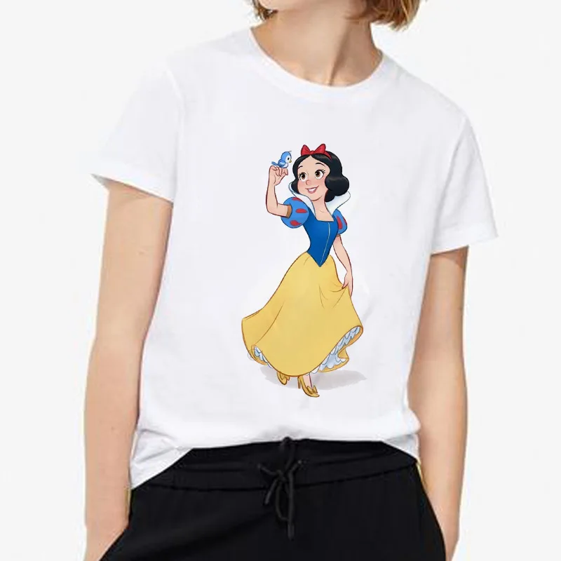 

New Fashion Summer Female T-shirt Harajuku Tumblr Princess Printed Tshirt White Casual Tees Kawaii Ladies T Shirts Femme Tops