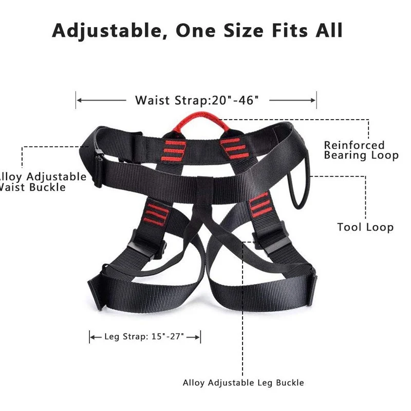 Fall Safety Belt for Outdoor Mountain Climbing Working Aloft Rock Harness Adjustable Half Body Protection | Спорт и развлечения