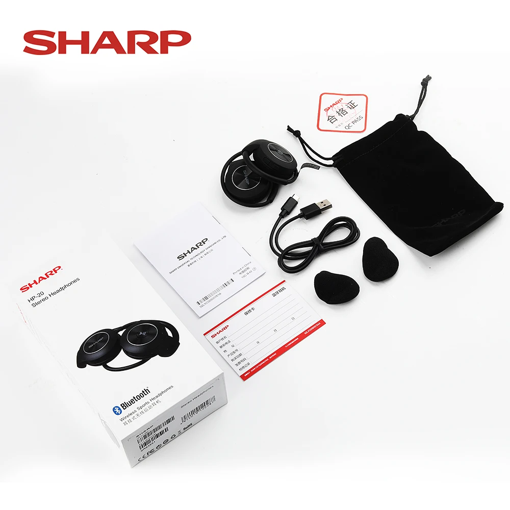 

SHARP HP-20 Original IPX5 Waterproof Bluetooth 5.0 TWS Wireless Earphone Sport Hand Free Wit Stero Headset For XIAOMI&all phone