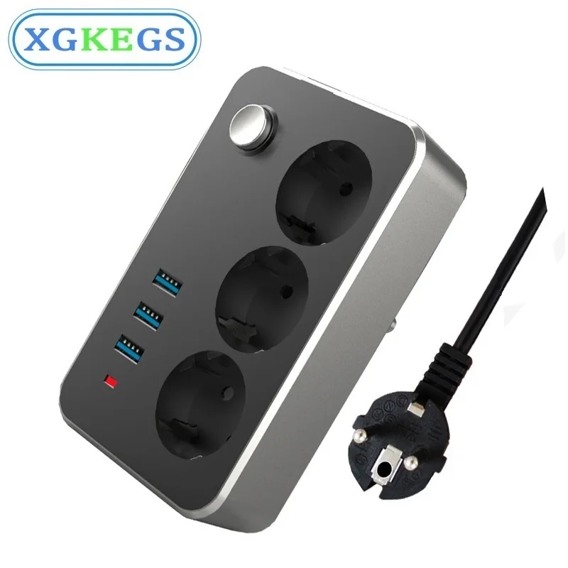 Сетевой удлинитель с 3 USB-портами 10 А 250 В | Электроника