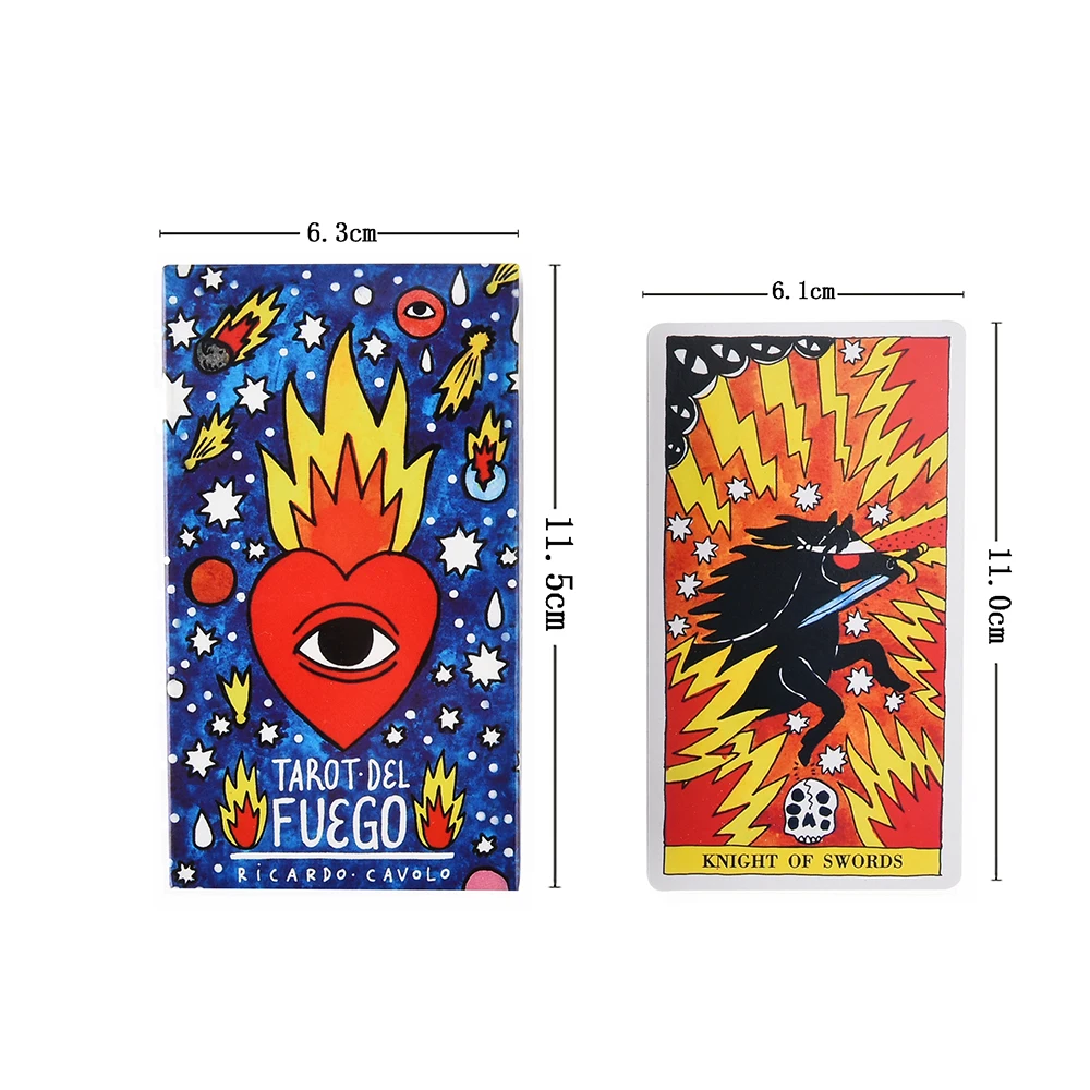 Tarot del Fuego Cards for Deck Oracles Electronic Guide Book Game Toy by Ricardo Cavolo|Карточные игры| |