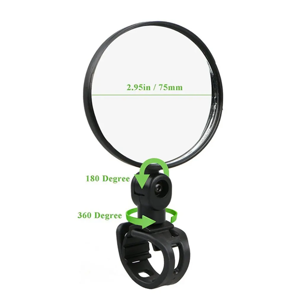 

2pcs Bicycle Mirrors Rear View Mirrors Adjustable Rotatable Handlebar Mounted Plastic Convex Mirror For Mountain Road Bike