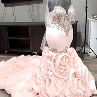 blush pink mermaid wedding dresses 2021sweetheart beads appliques plus size wedding luxury dress for bridal vestidos de novia