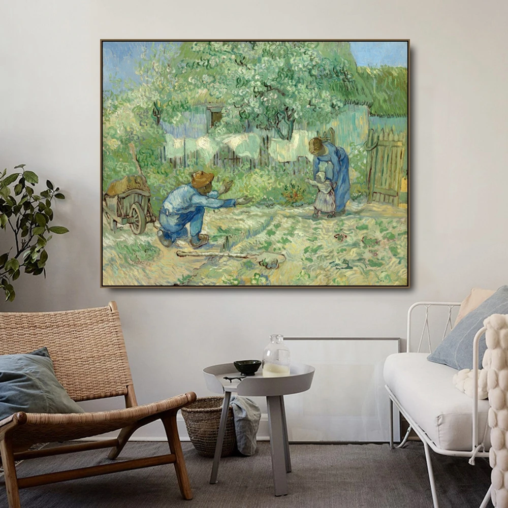 Cassisy Холст Картина маслом 《 первые шаги после Millet Vincent van Gogh художественный постер
