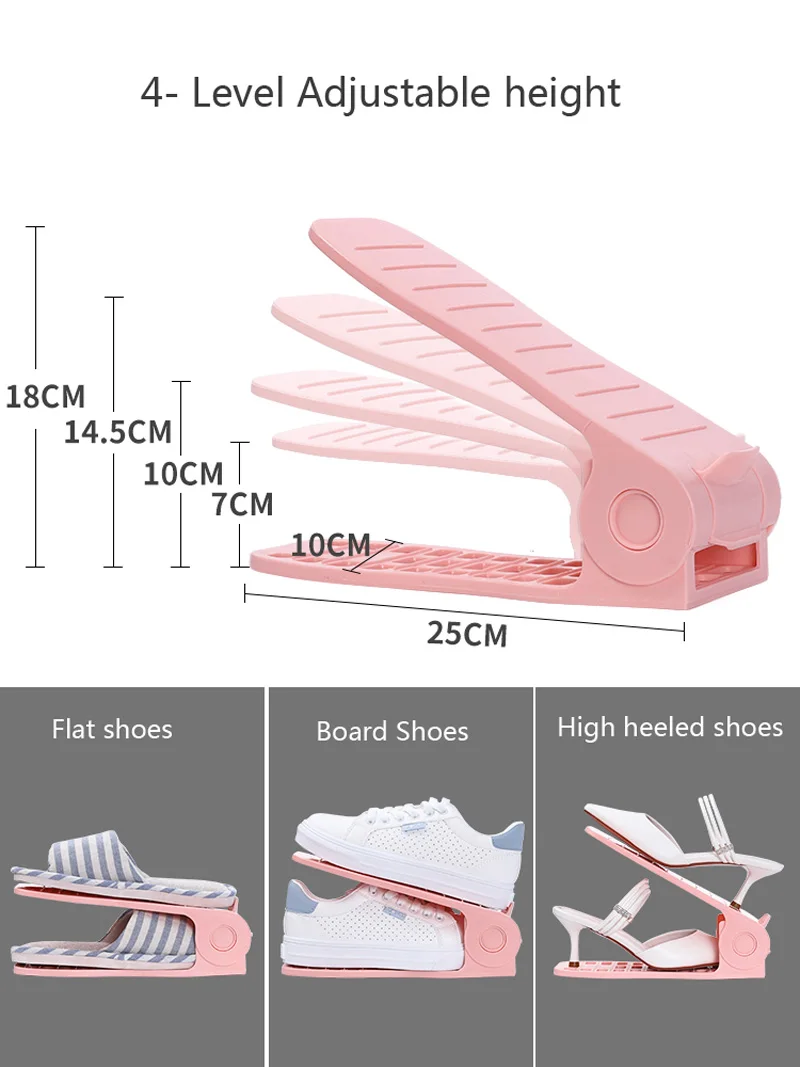 Двойной держатель для шкафа органайзер с 4 регулируемыми отделениями обуви | Дом
