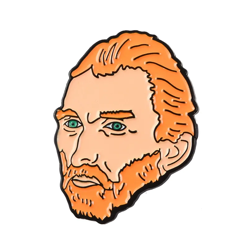 

HOSENG Artist Painter Van Gogh Ear Alloy Brooch Retro Fashion Woman Men Exquisite Lapel Jewelry Pin For Friends Gift HS_611