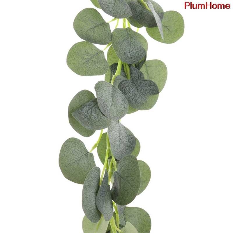 

Artificial Green Eucalyptus Garland Leaves Vine Fake Vines Rattan Artificial Plants for Wedding Party Backdrop Arch Home Wall