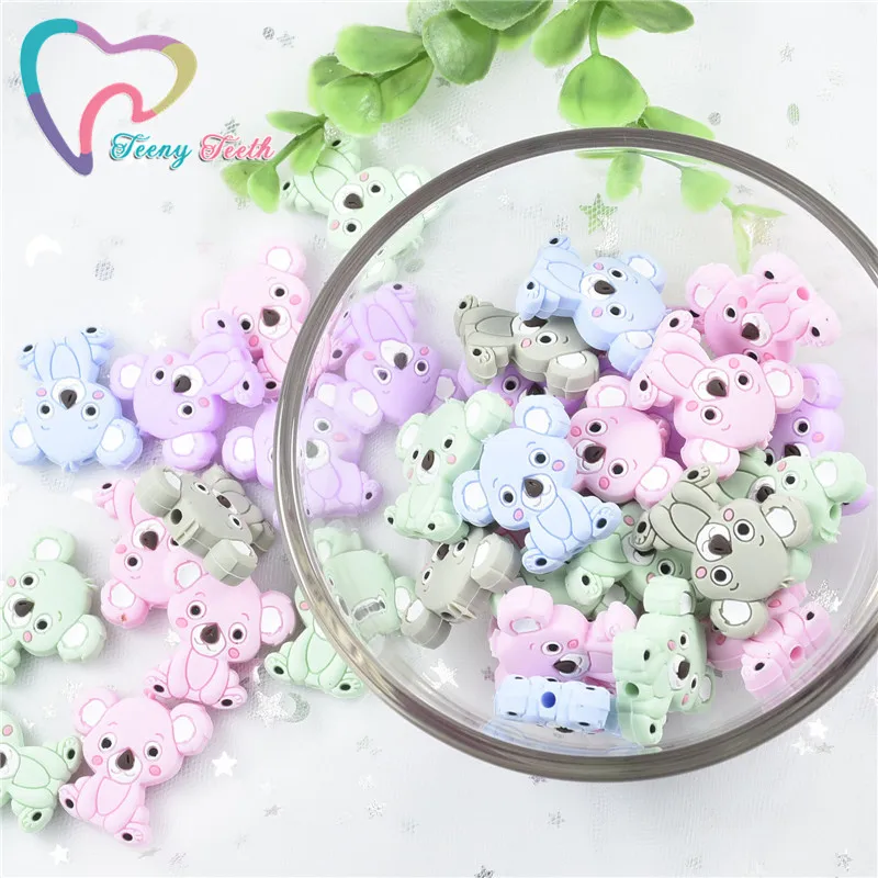 20 шт. подвеска с коалой силиконовые бусины для ожерелий животные из мультфильмов
