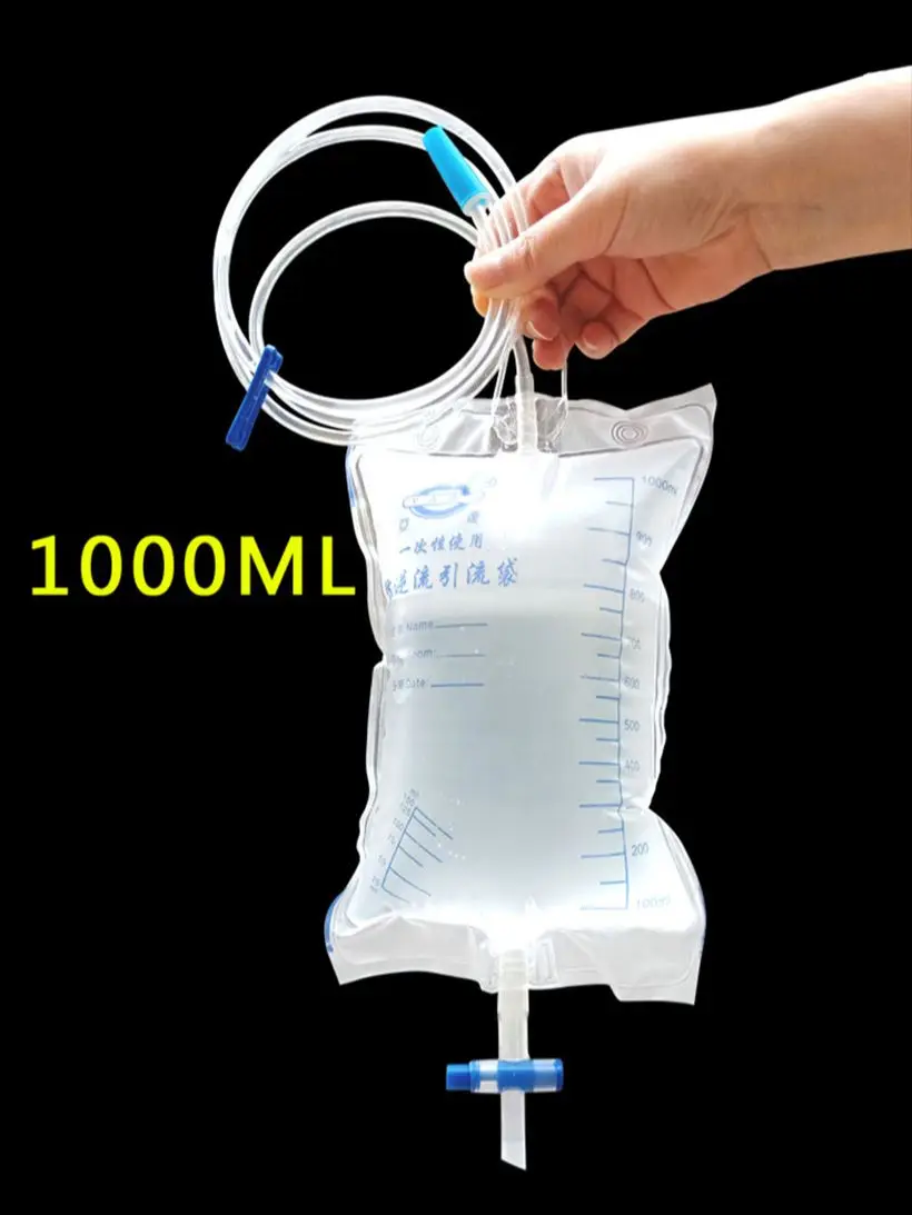4 шт. 1000 мл одноразовые анти-обратного мешок для сбора мочи медицинская в