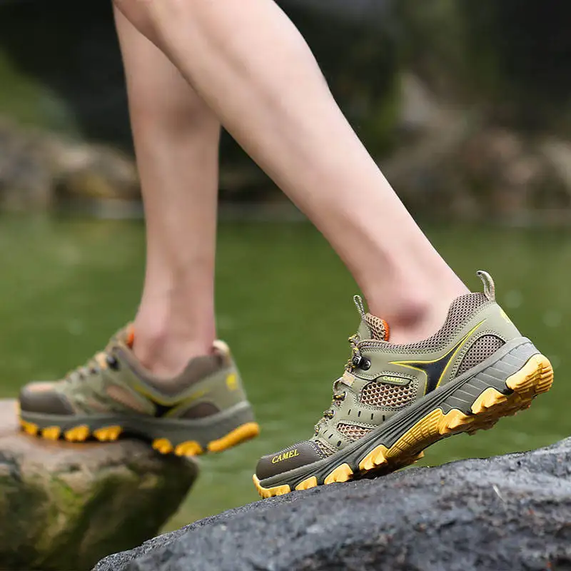 Outdoor Summer Mesh Trekking Shoes Men Breathable Non-slip Camping Climbing Shoe Men Unisex Lightweight Hiking Sneakers Women