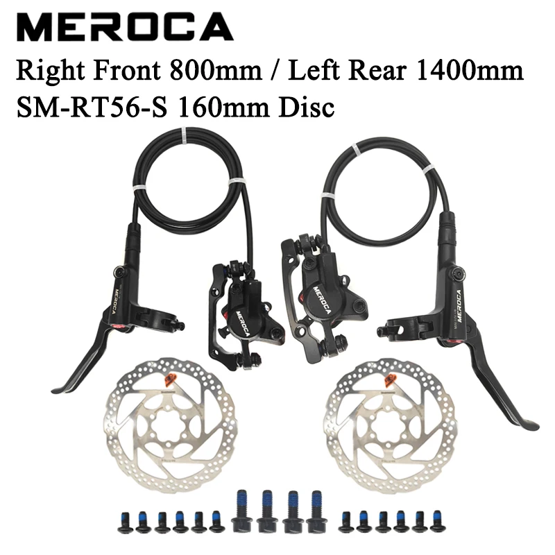 

MEROCA HD-M800 Hydraulic Disc Brake 1400/800mm Left Rear Right Front With A Pair RT56 160mm Disc Rotor For Mountain Bike Parts