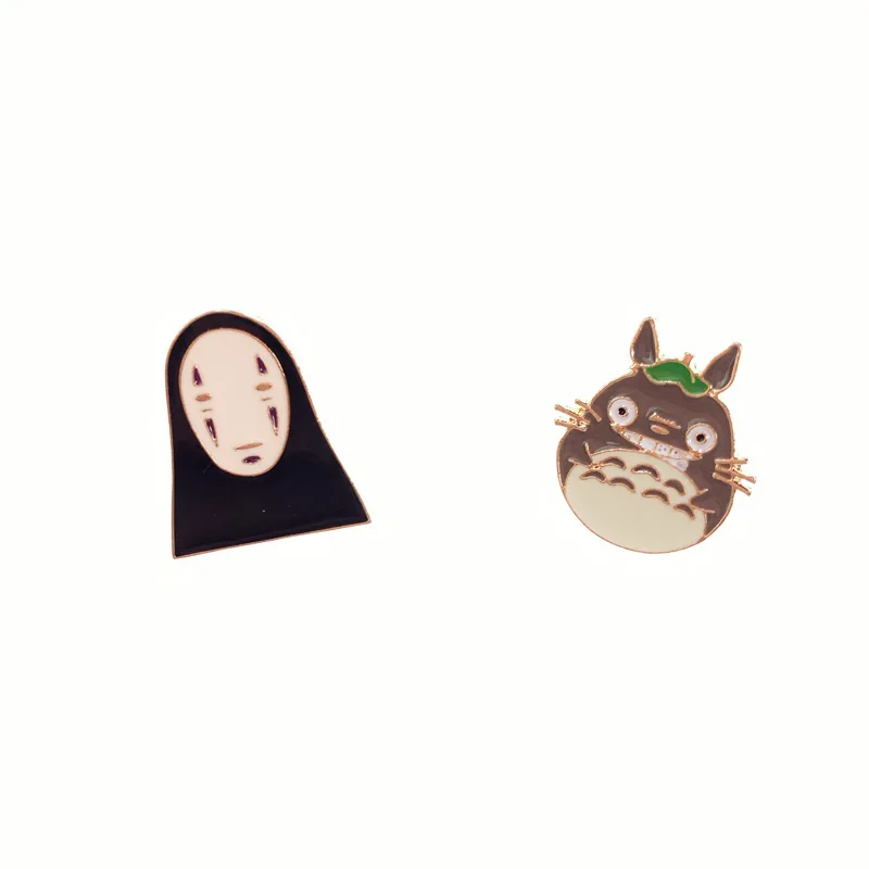 Korean Cartoon Brooches for Women Anime Hayao Miyazaki No Face Male Dragon Cat Brooch Pin Collar Badge Bag Clothes Jewelry | Украшения и