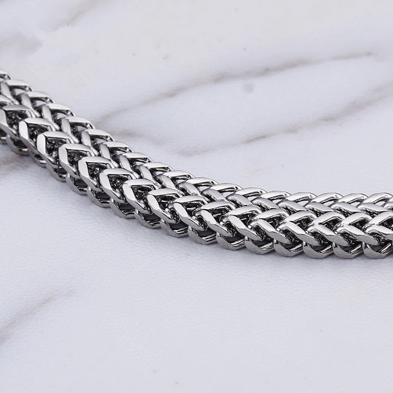 KALEN нержавеющая сталь сетка цепь браслеты для мужчин полированная металлическая