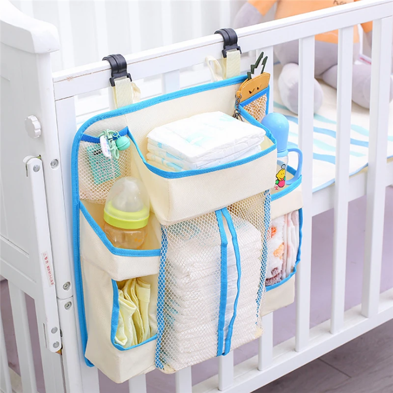 

Portable Baby Bed Bumper Hanging Storage Bag Nappy Bag Bedside Organizer Infant Crib Bedding Set Waterproof Toy Diapers Pocket