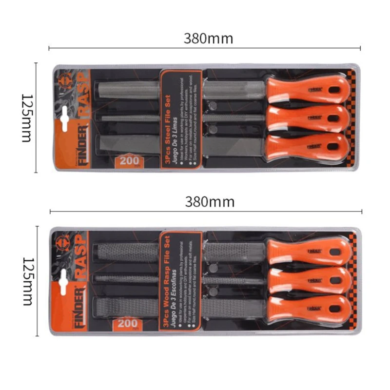 

3 Pieces Wood /Steel Rasp File Set Tools for Sharpening Polishing of Wood Plastic Soft Metals Carving Handware Tools Etc