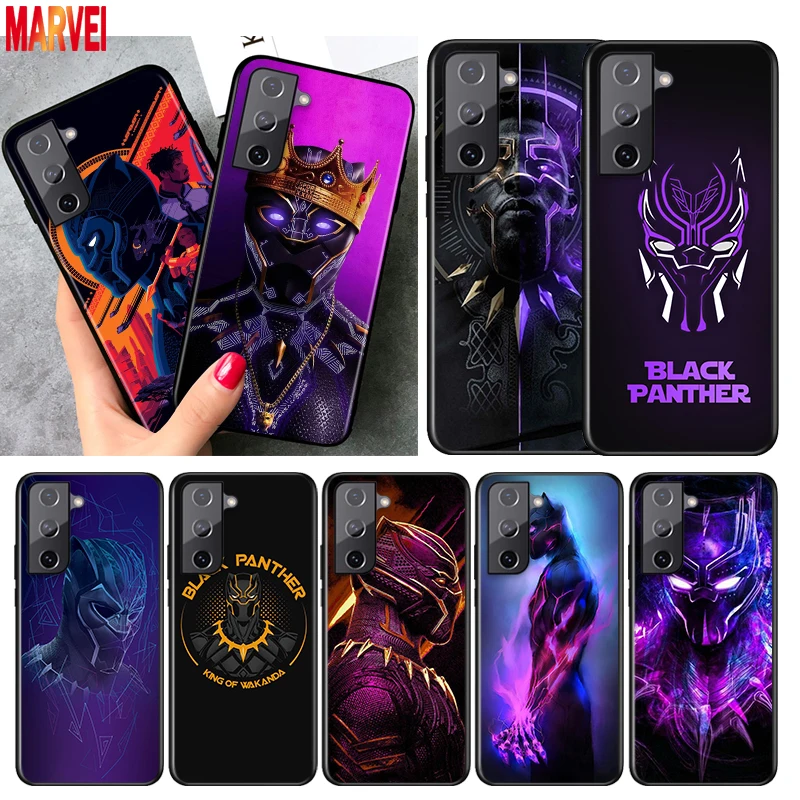 

Fashion Panther Marvel Shockproof Cover for Samsung Galaxy S21 S20 FE Ultra Lite S10 5G S10E S9 S8 Plus Black Phone Case