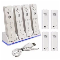 4port smart charger charging dock station with rechargeable batteries usb data cable for wii game console accessories