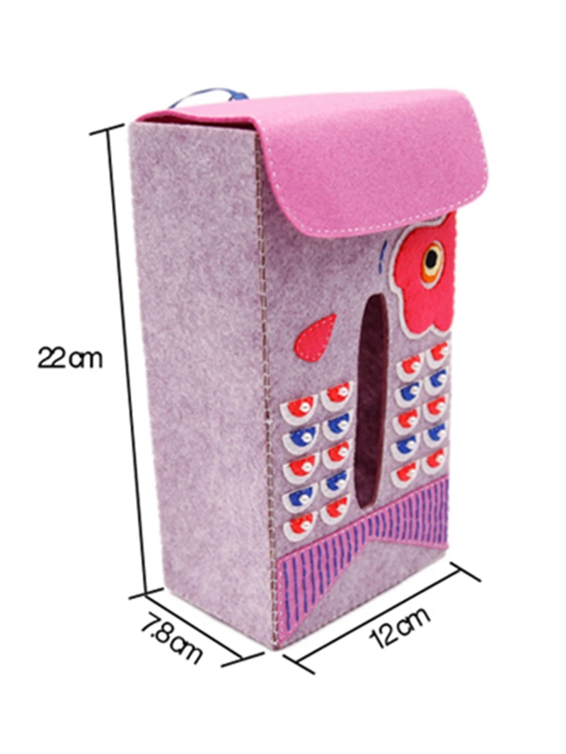 Тканевая коробка для салфеток чехол держатель ручной работы фетровая настенная