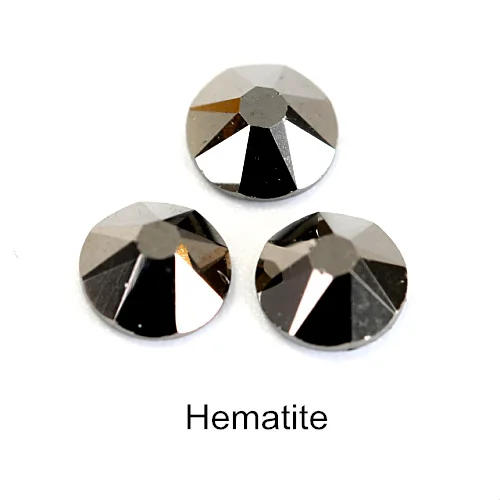 Hematite Стразы горячей фиксации, цветные, железные стразы, лучшее качество, 8 больших и 8 маленьких стразов, стразы горячей фиксации для свадебного платья F0059, 1440 шт - Цвет: Hematite