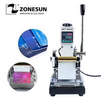 zonesun 220v110v manual hot foil stamping machine card tipper embossing machine for id pvc cards