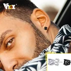 Серьги Vnox в стиле панк рок-жеребец для мужчин и женщин, черные бриллианты, ювелирные изделия из нержавеющей стали с камнем AAA CZ, крутой подарок