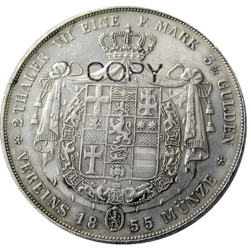 Doppeltaler 2 Thaler Hessen Кассель набор (1851 1854 1855) 3 шт Посеребренная копия