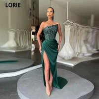 lorie royal green side slit robe de soiree de mariage floor length mermaid bling sequins evening dresses formal robes de soiree