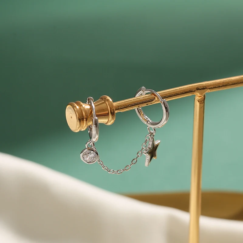 Серьги кольца FFLACELL из стерлингового серебра с двойным отверстием для ушей