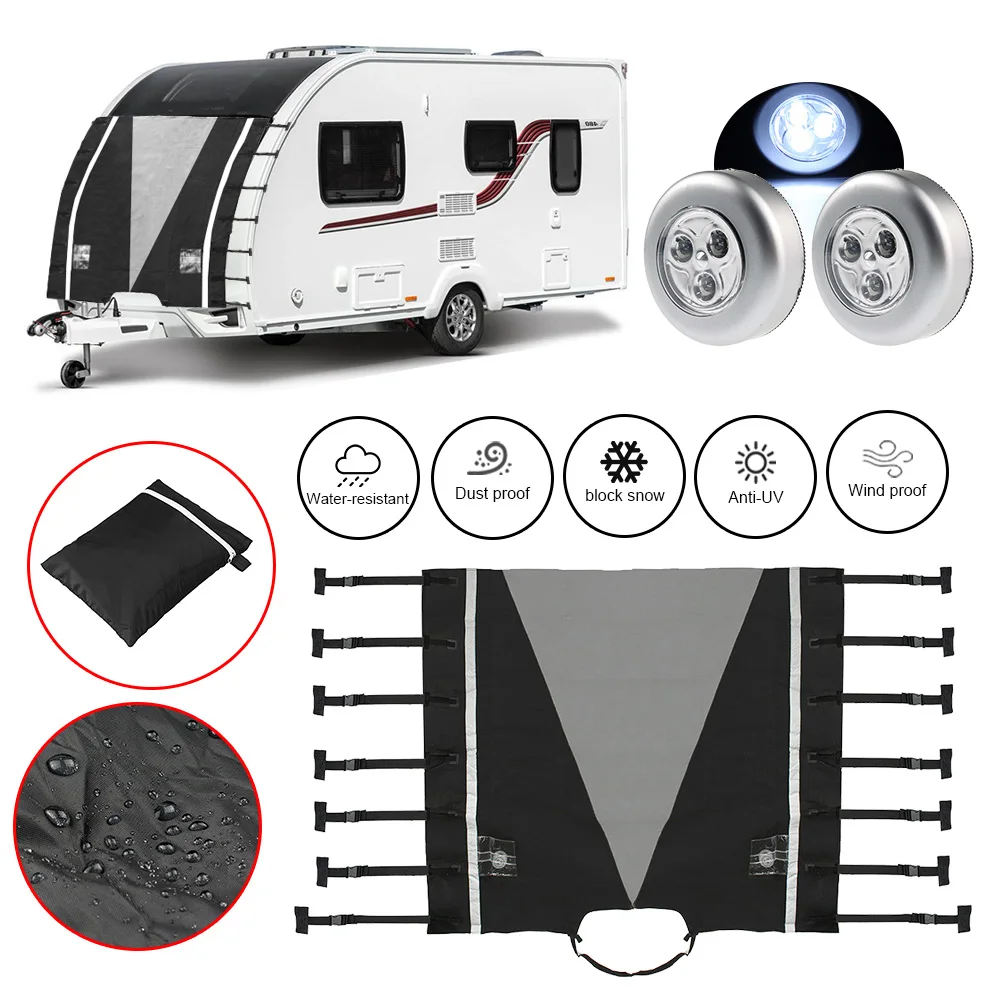 Front Towing Cover Reflective Strip With LED Light Universal Dustproof Cushioning Guards Protective Safe Anti Impact Caravan Use |