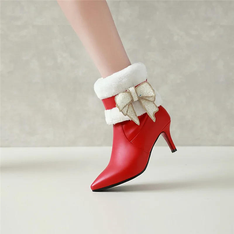 Модные милые блестящие женские туфли YMECHIC без застежек с бантом бабочкой для