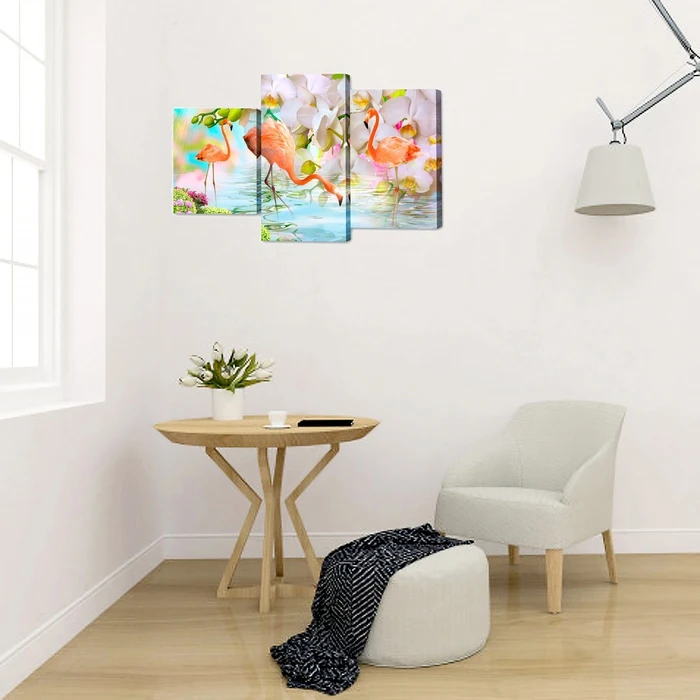 Модульная картина на подрамнике "Фламинго" 26×30 см 26×40 26×50 50×80 | Дом и сад