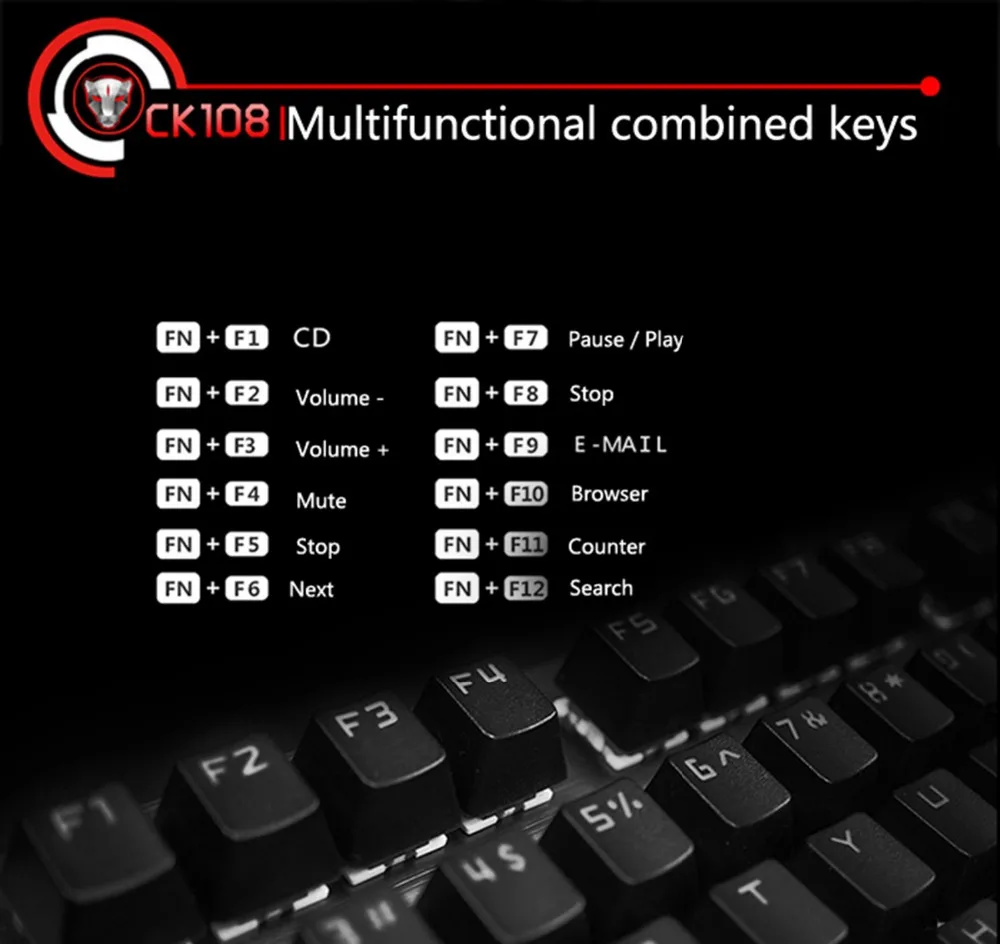 motospeed ck108 mechanical keyboard russian english 104 keys rgb wired gaming keyboards free global shipping