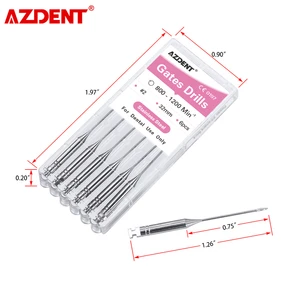 Стоматологические эндододонтические резаки Peeso Reamers 6 шт.коркор. AZDENT, эндодододонтические резаки, эндофайлов, ворота, глидденовые сверла, 32 мм #1-6 #2, стальная сталь