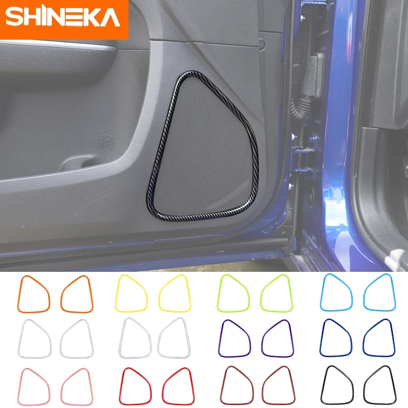 

SHINEKA ABS Carbon Fiber Door Loudspeaker Decoration Cover Trim Stickers For Dodge Charger 2011-2021 Car Interior Accessories