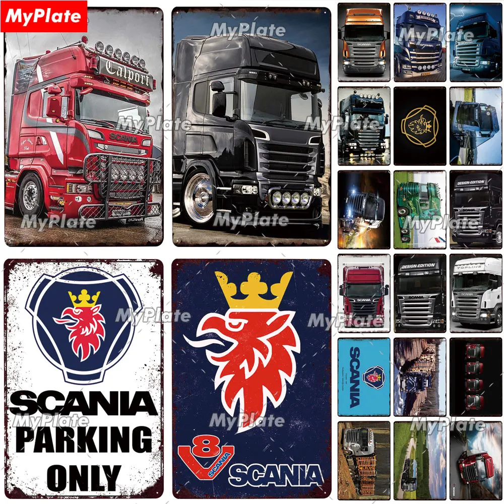 Металлическая табличка для грузовика винтажная SCANIA Жестяная Табличка Настенный