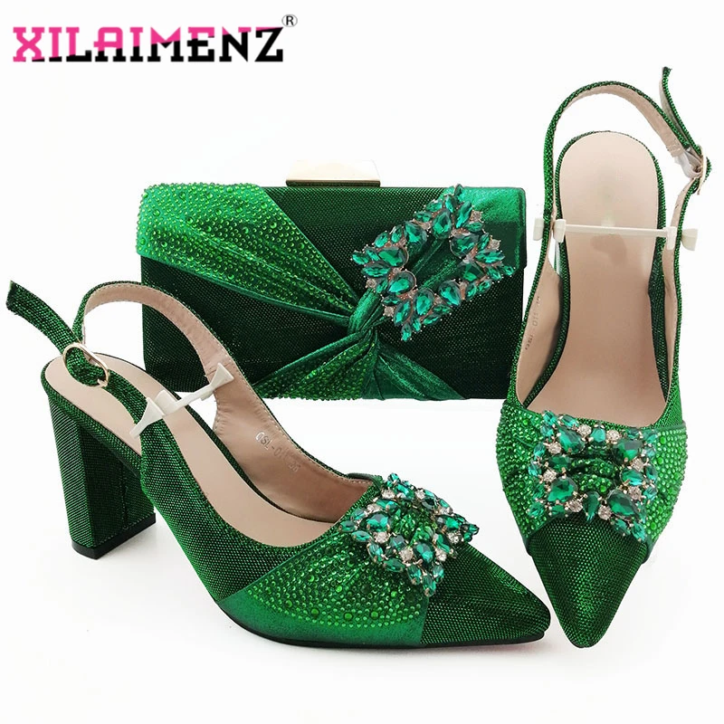 2019 новый дизайн цвет королевский синий комплект из туфель и сумочки в