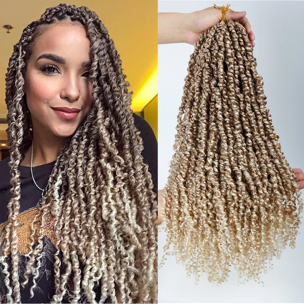Synthetic Crochet Braids Hair For Passion Twist Pre-Looped Fluffy Ombre 12 18 22 28Inch Pre-Twisted For Black Woman YXCHERISHAIR