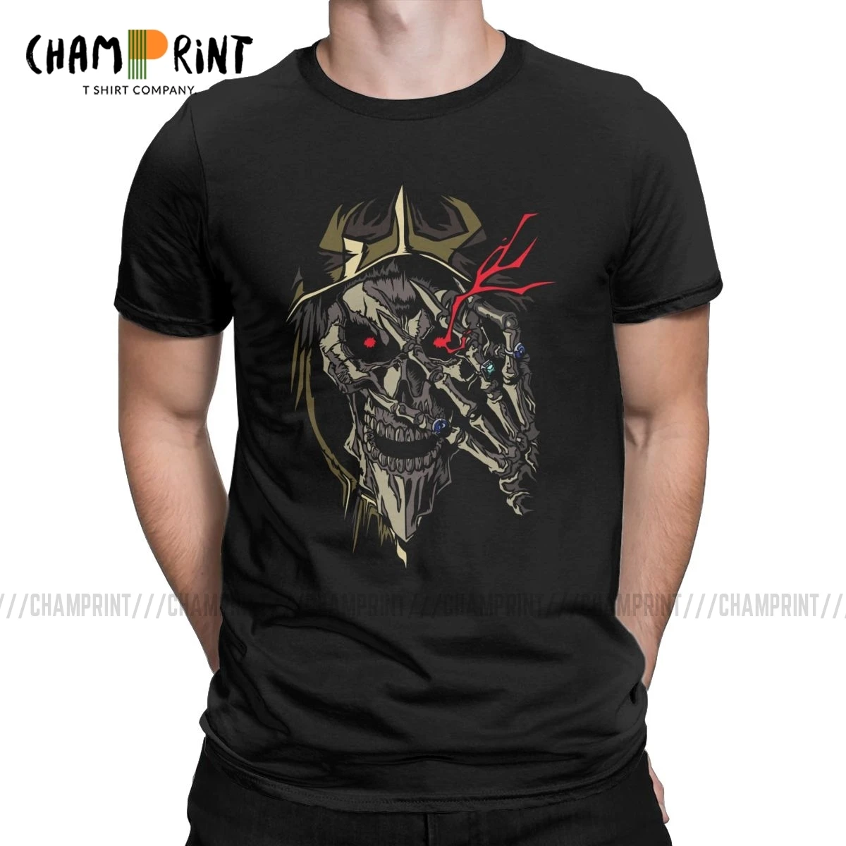 Overlord аниме Ainz Ooal платье майки для мужчин битник детей хлопковые футболки с