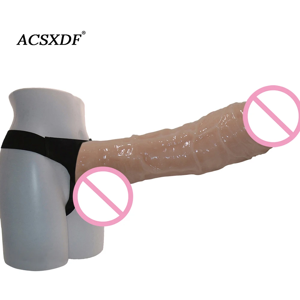 Фаллоимитатор на ремешке 24 см Супер огромный фаллоимитатор большой член с мягким