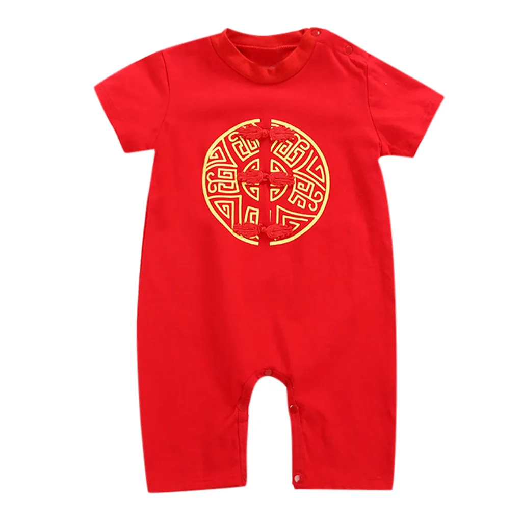 Новогодний Детский комбинезон с вышивкой для новорожденных девочек и мальчиков