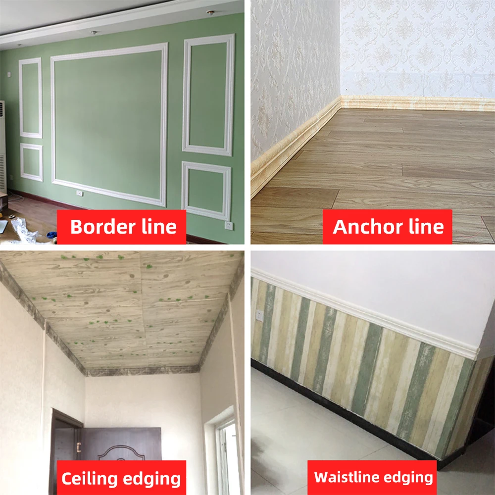 2.3m*8cm 3D Foam Wall Stickers Self Adhesive Waterproof Baseboard Wallpaper Border Sticker Edge Strip Home Decor | Дом и сад